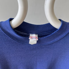 1980s Blank Faded Blue Short Sleeve Sweatshirt