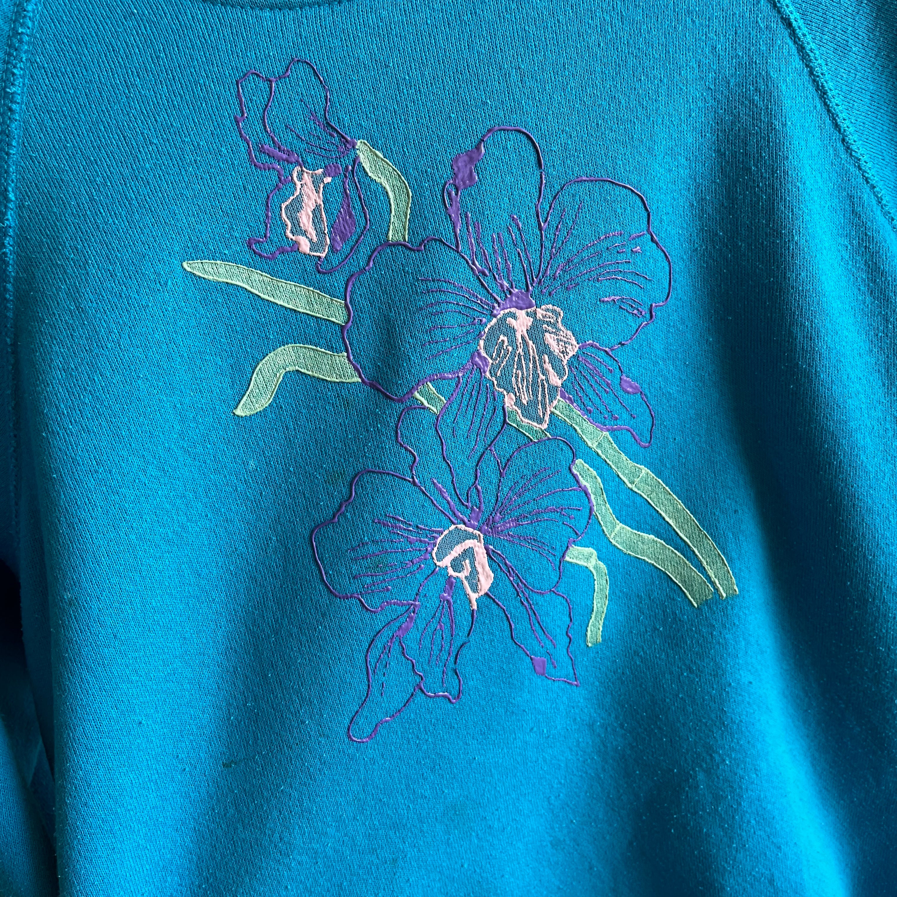 Vintage 80s 90s, Gold Puffy Paint Souvenir Novelty Sweat Shirt