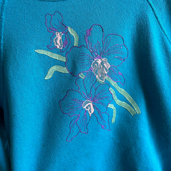 1980s Puff Paint Floral DIY Sweatshirt