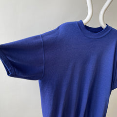 1980s Blank Faded Blue Short Sleeve Sweatshirt