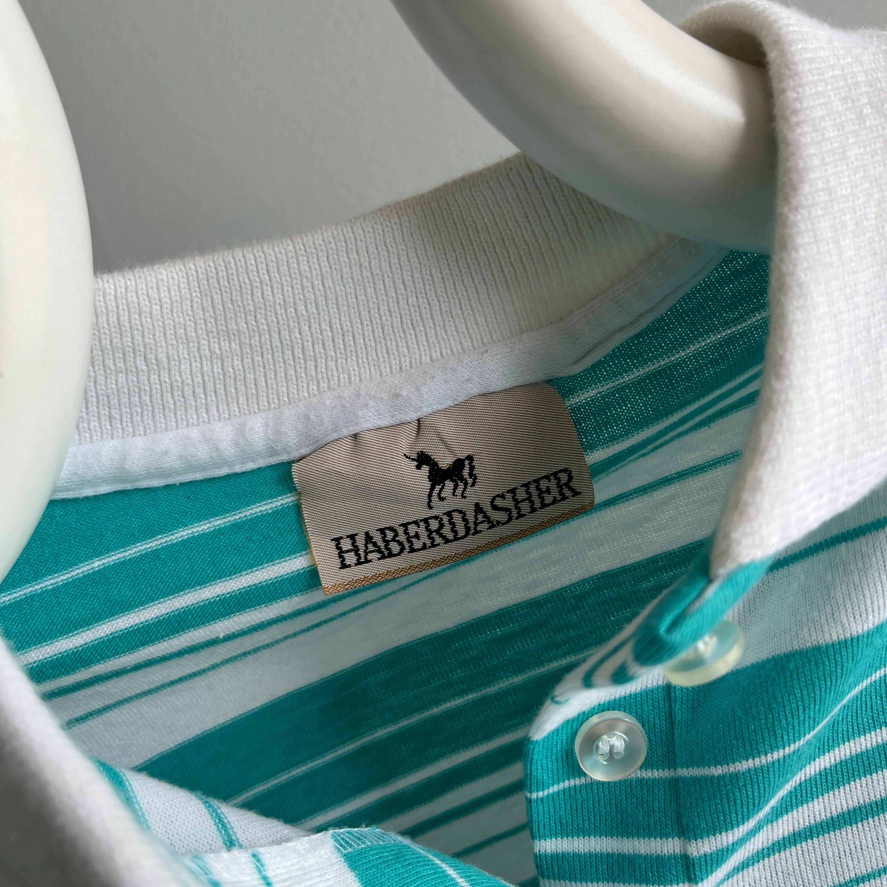 1980s Cute Striped Polo with a Unicorn on It :)