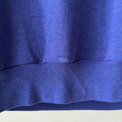 1980s Blank Faded Blue Short Sleeve Sweatshirt