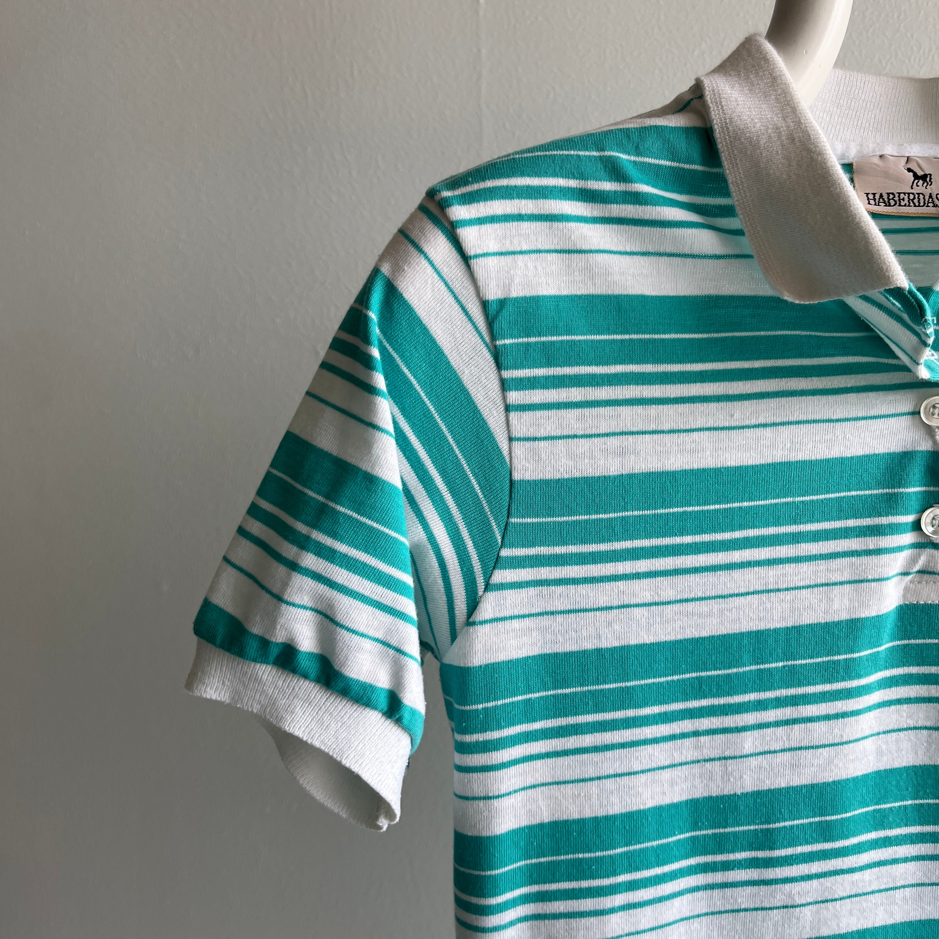 1980s Cute Striped Polo with a Unicorn on It :)