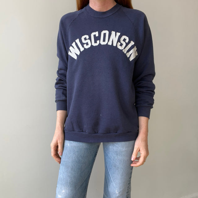 1970s Navy Wisconsin Sweatshirt