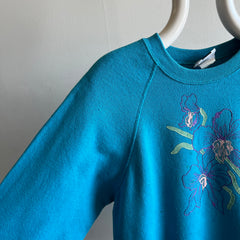 1980s Puff Paint Floral DIY Sweatshirt