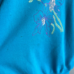 1980s Puff Paint Floral DIY Sweatshirt