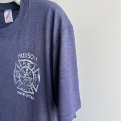 1980/90s Hudson New York Super Sun Faded and Worn Fire Department T-Shirt