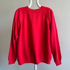 1990s Hanes Sport Red/Pink Blank Raglan Sweatshirt