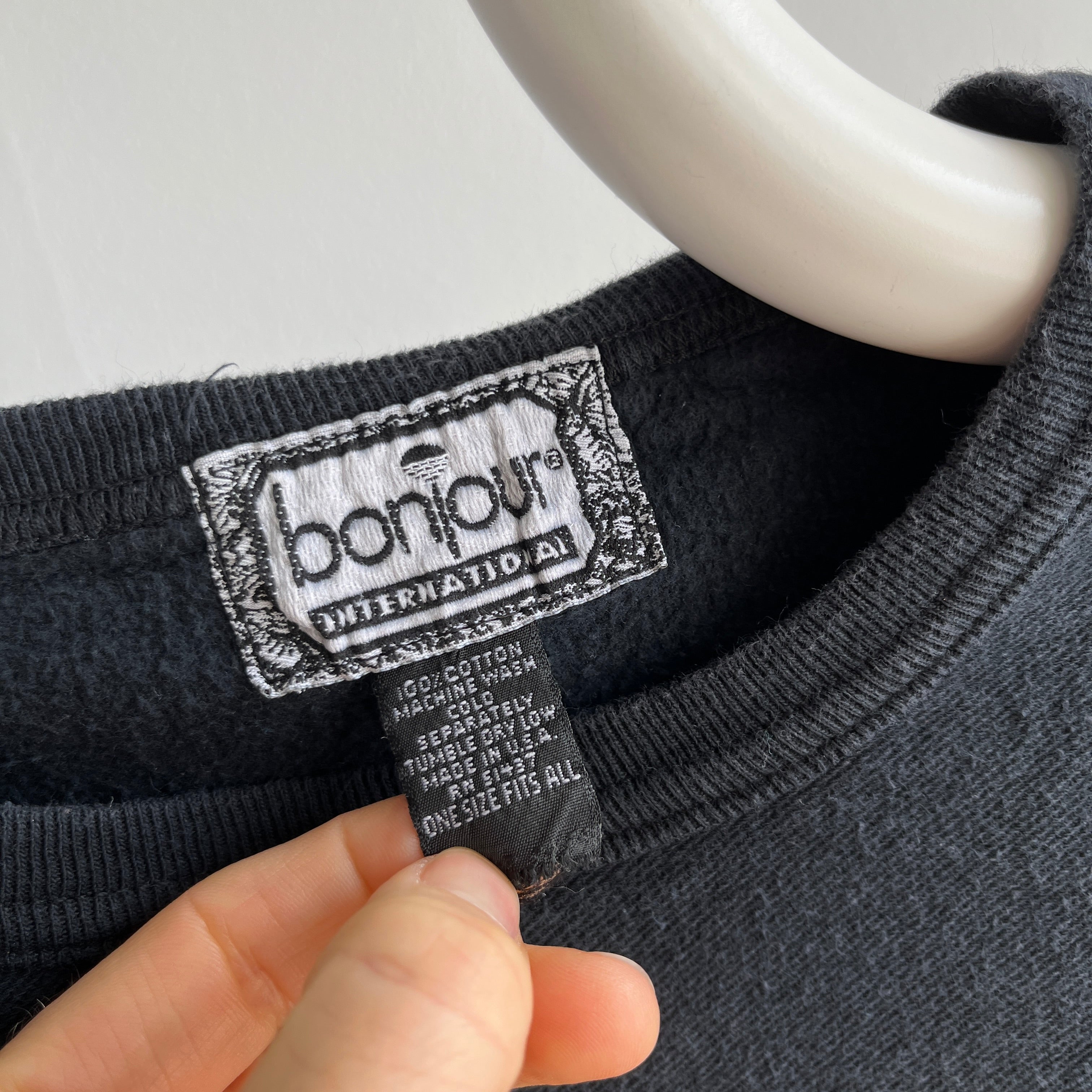 1980s Bonjour Denim Jeans Brand Sweatshirt/Shirt !!!