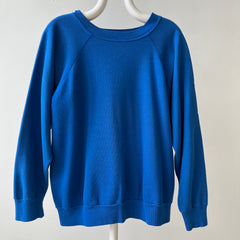 1990s Blank Blue Repaired Sweatshirt
