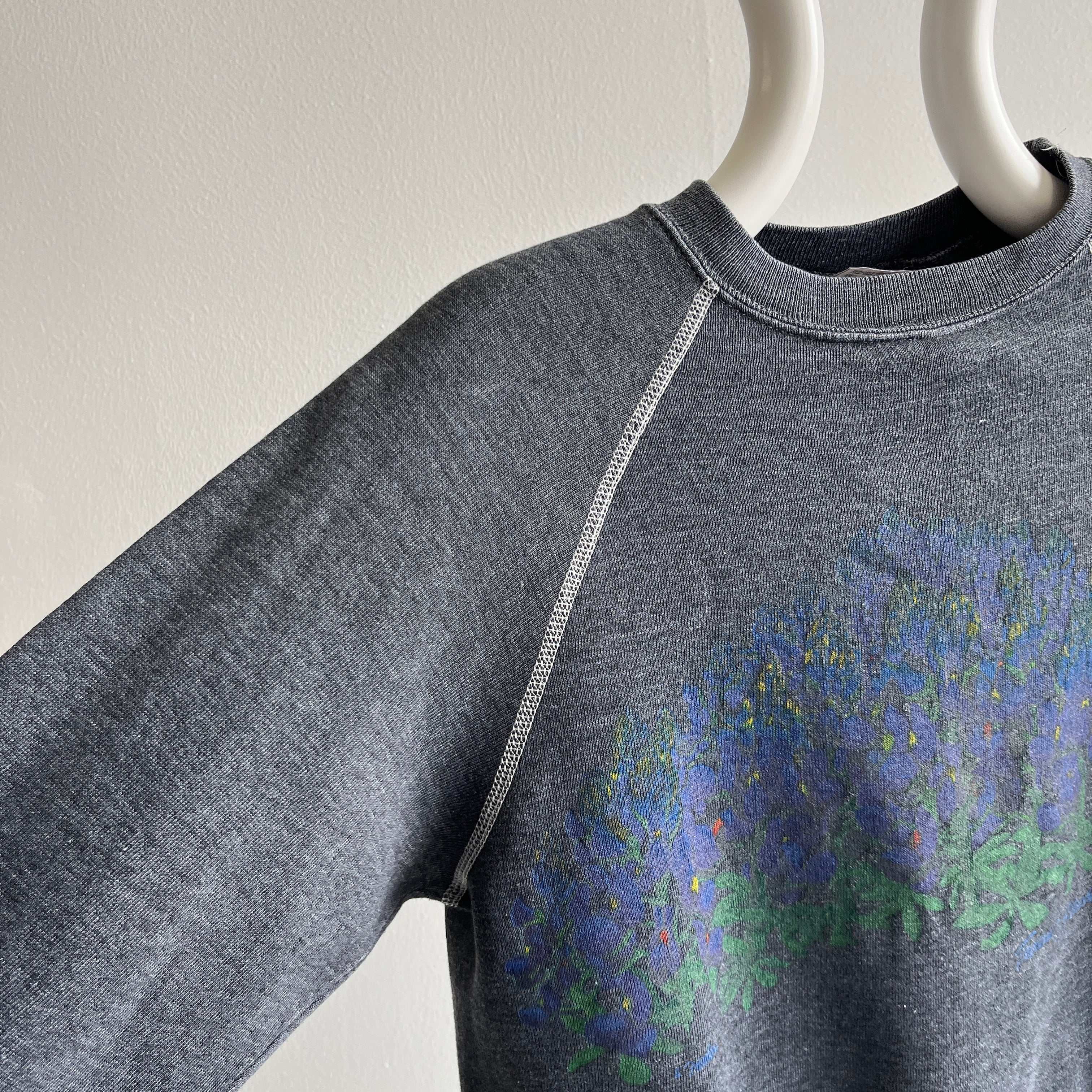 1980s Re Dyed Iris Front and Back Sweatshirt