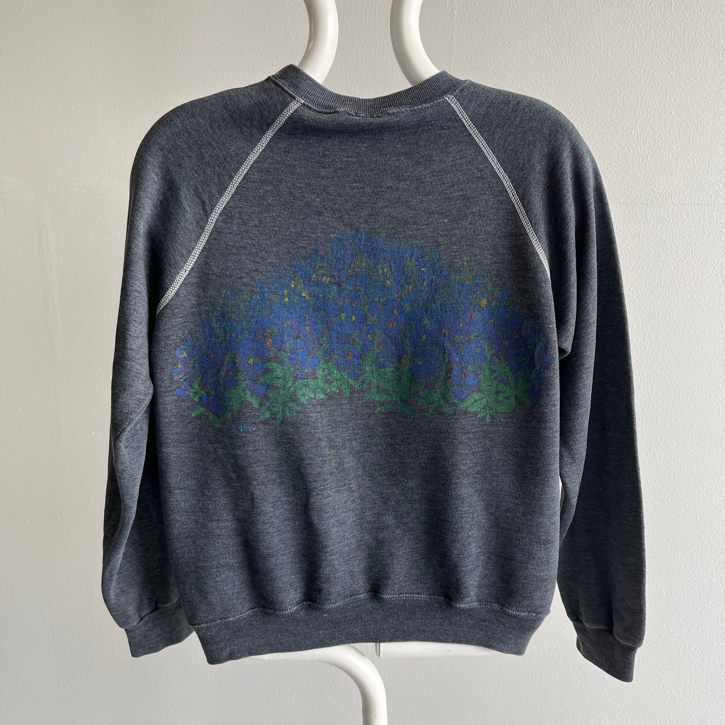 1980s Re Dyed Iris Front and Back Sweatshirt