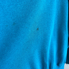 1980s Super Cool Blue Sweatshirt Perfect for a Broken Left Arm