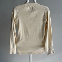 1980s Army Issued Ivory Henley Long Sleeve