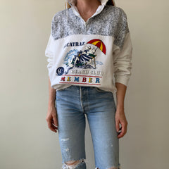 1980s Alcatraz Beach Club 1/4 Zip Sweatshirt - Bad 80s Humor