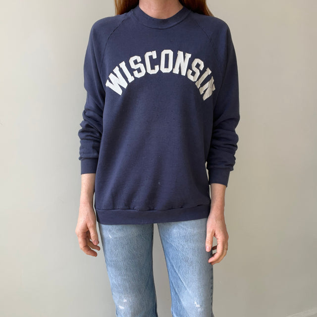 1970s Navy Wisconsin Sweatshirt