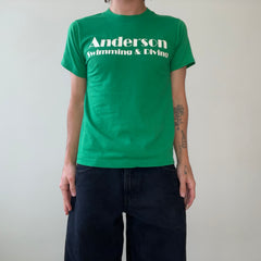 1970s/80s Green Anderson Swimming And Diving T Shirt - The Backside!!