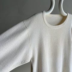 1980s Cotton Waffle Knit Long Sleeve Shirt