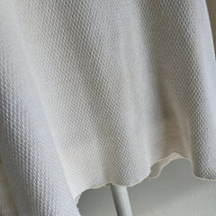 1980s Cotton Waffle Knit Long Sleeve Shirt