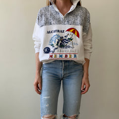 1980s Alcatraz Beach Club 1/4 Zip Sweatshirt - Bad 80s Humor
