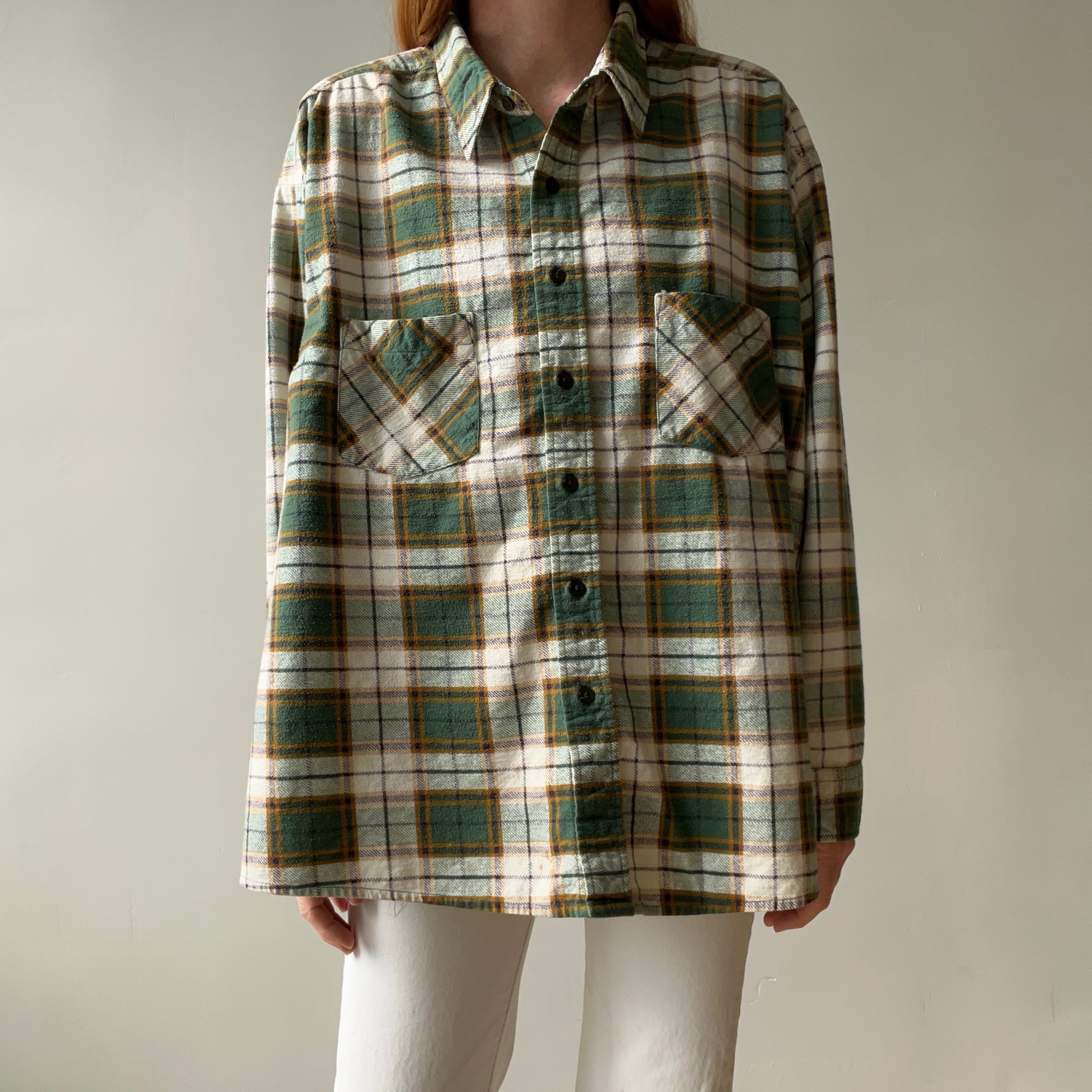 1990s Lightweight Larger Cotton Single Sided Flannel