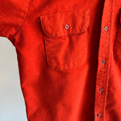 1970s Structured Rusty Orange Cotton Flannel