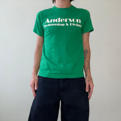 1970s/80s Green Anderson Swimming And Diving T Shirt - The Backside!!