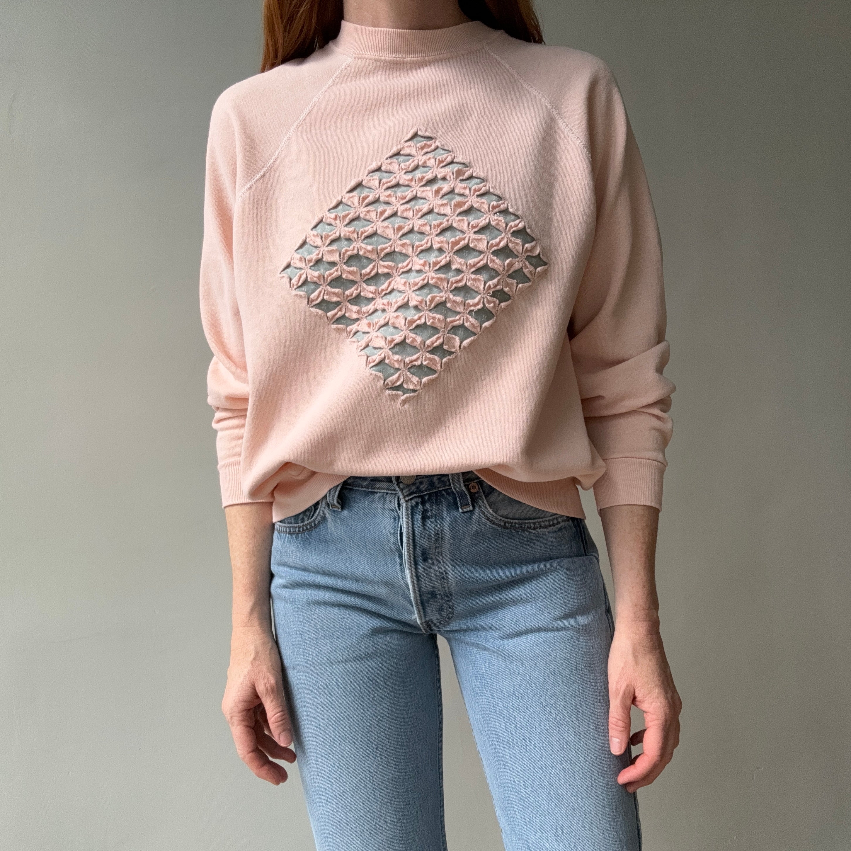 1980s DIY Diamond Martha Style Crafter's Sweatshirt - Awwww