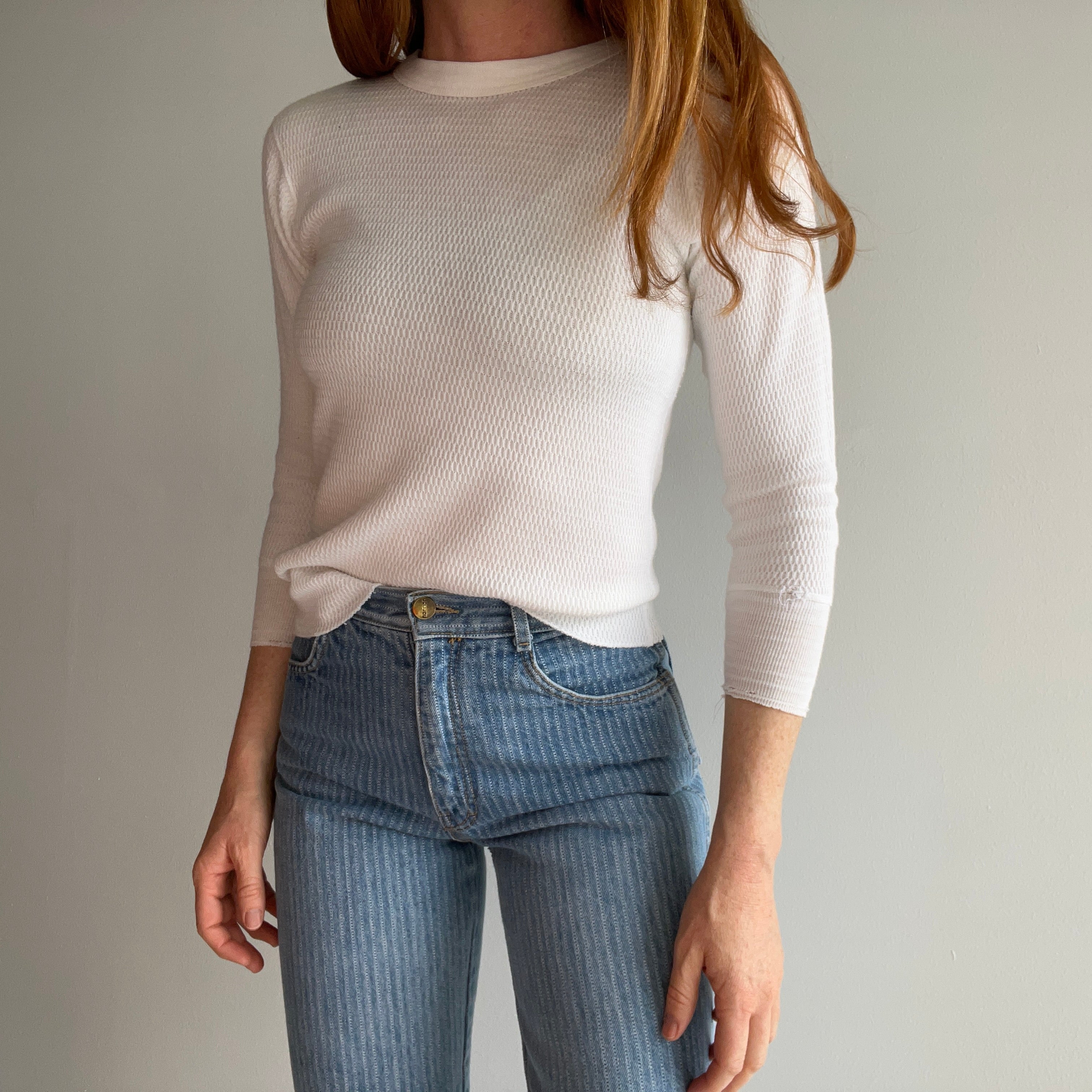 1970/80s Blank White Thermal - Smaller Size