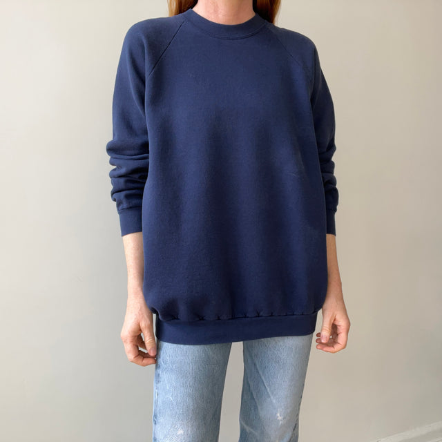 1990s Blank Navy Sweatshirt