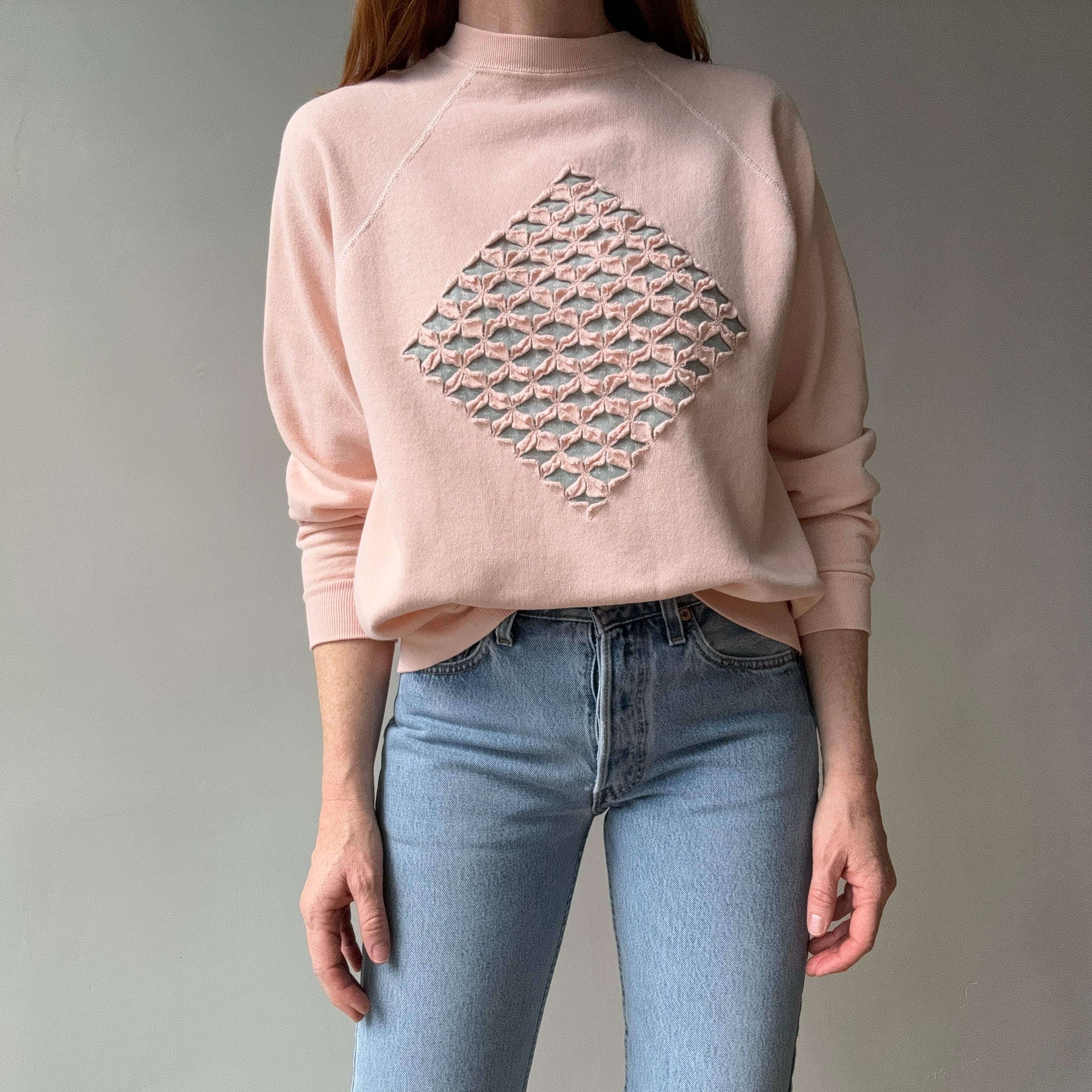 1980s DIY Diamond Martha Style Crafter's Sweatshirt - Awwww