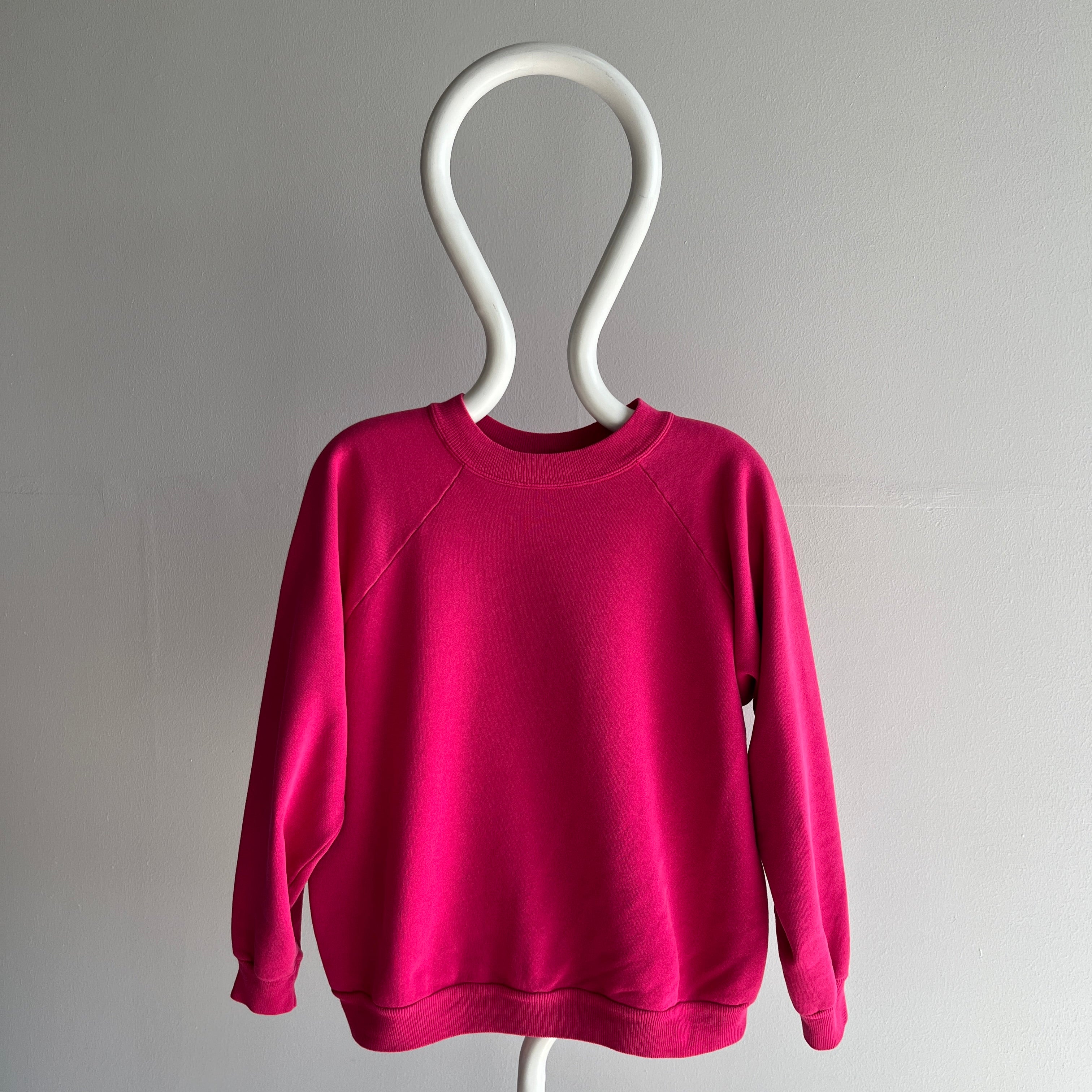 1980s Dragon Fruit Pink Raglan Sweatshirt