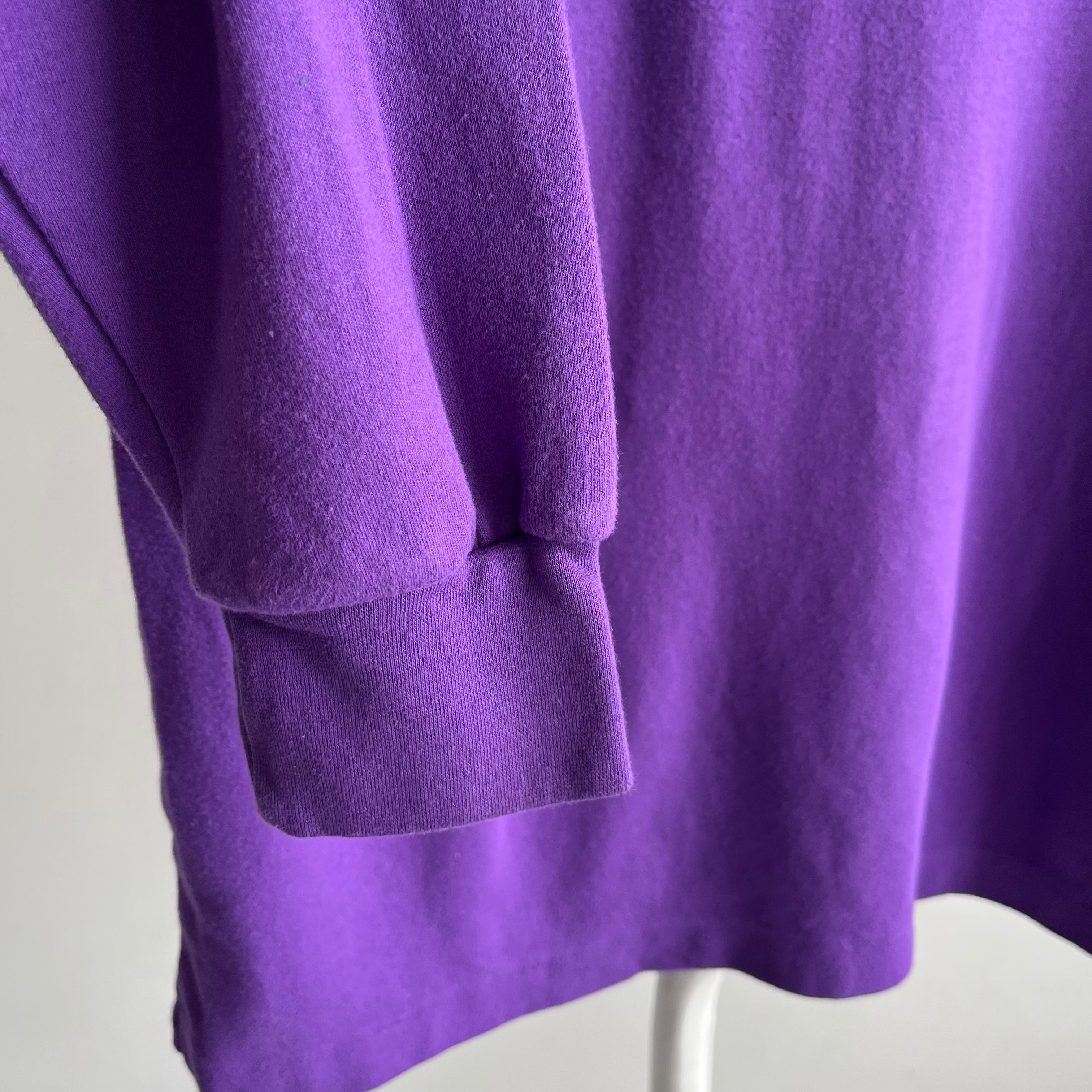 1990s Lord And Taylor Jersey Mock Neck Long Sleeve Purple Shirt