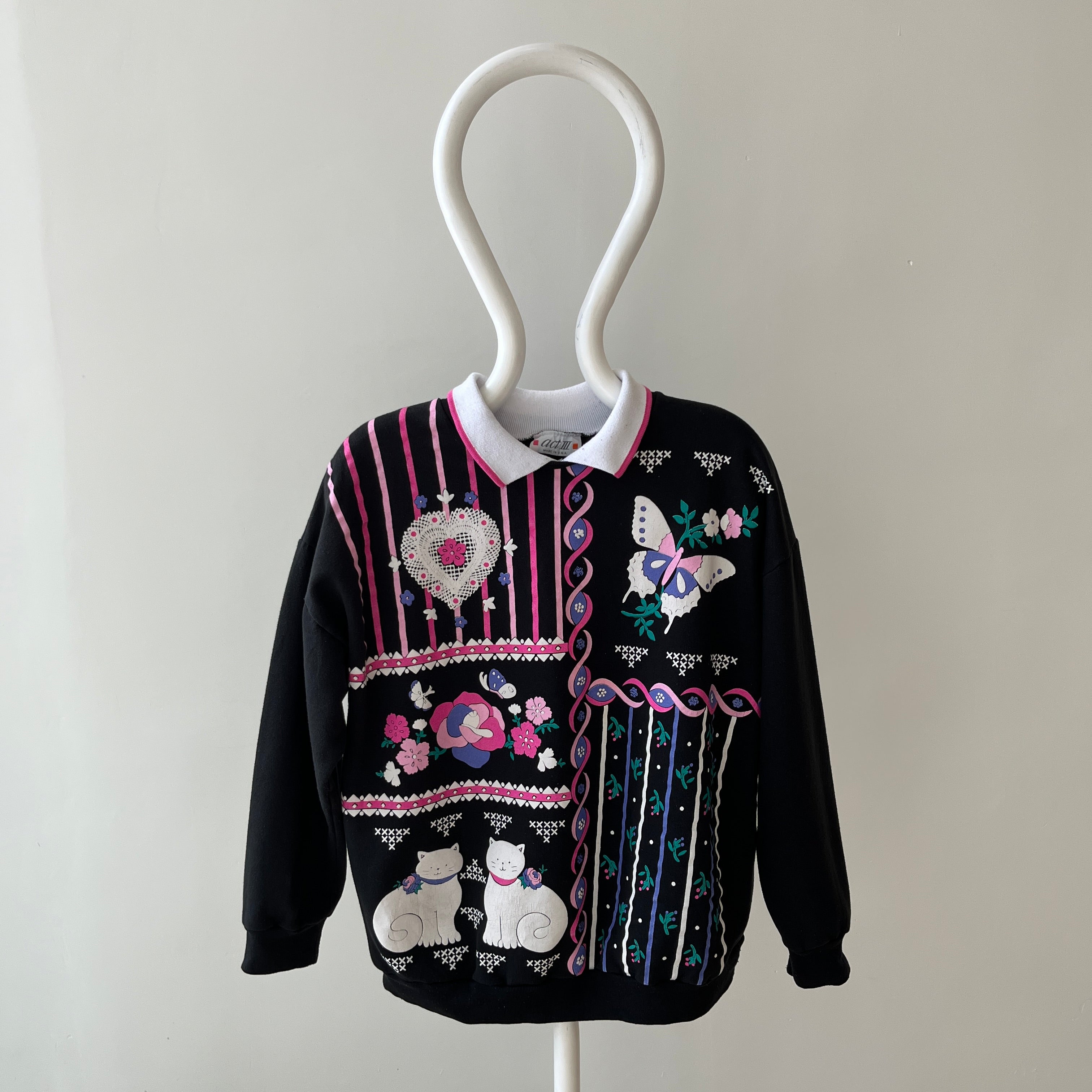 1980s Fancy Cat Lady Sweatshirt Relic