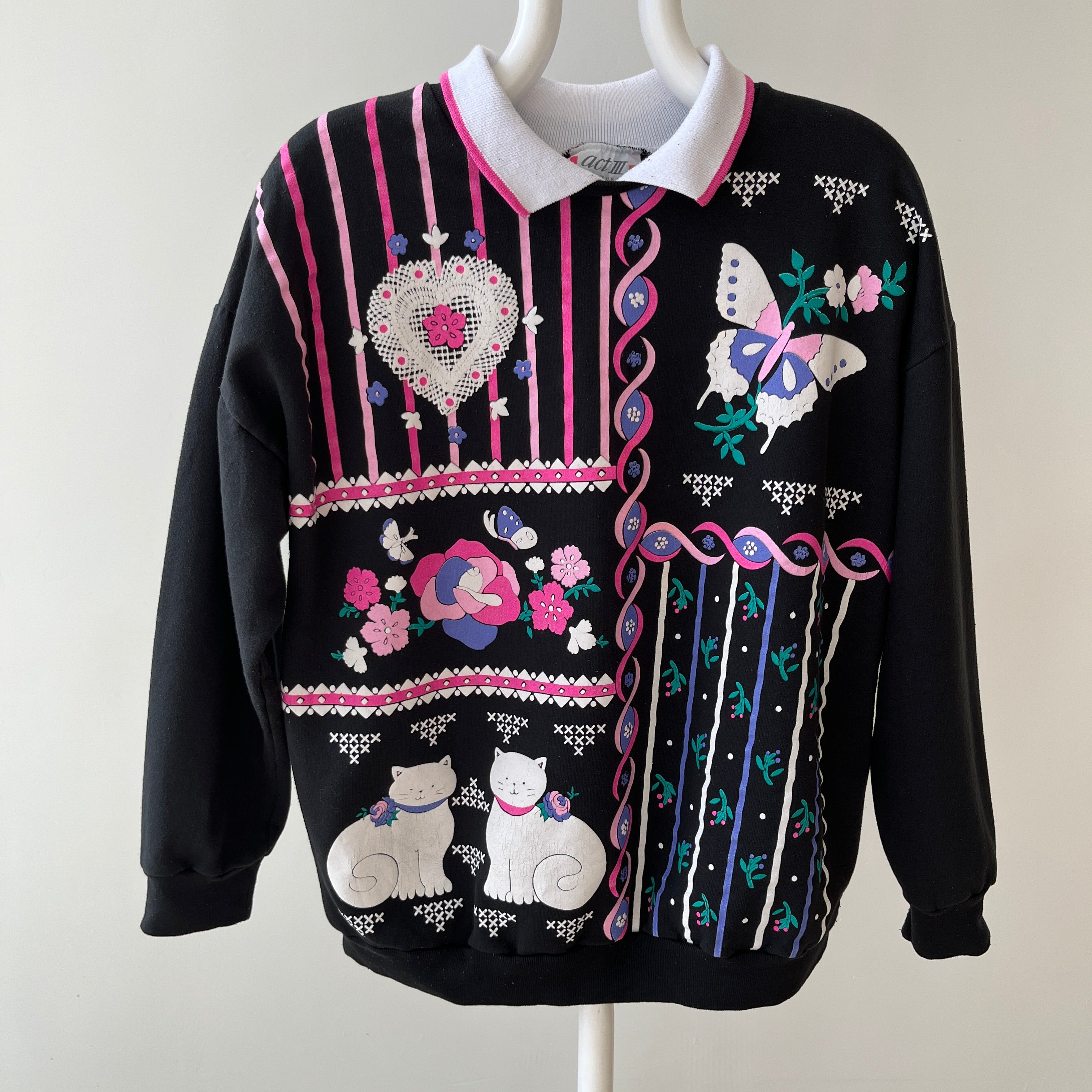 1980s Fancy Cat Lady Sweatshirt Relic