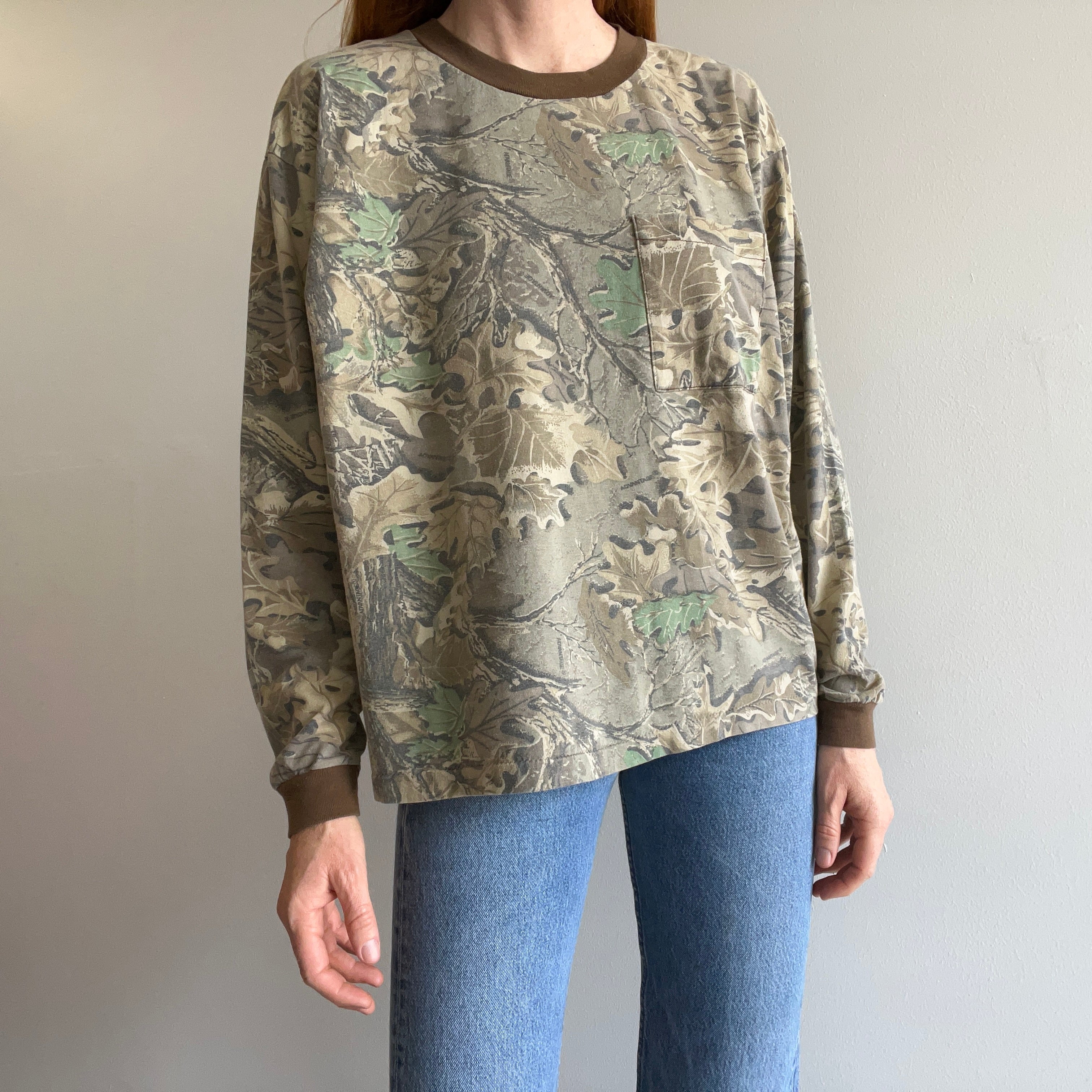 1980/90s Nicely Worn and Thin Advantage Long Sleeve Tree Camo