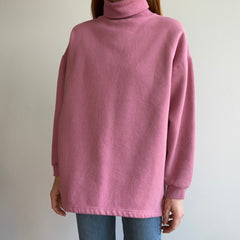 1980s Bridesmaid's Pink Mauve Turtleneck Sweatshirt