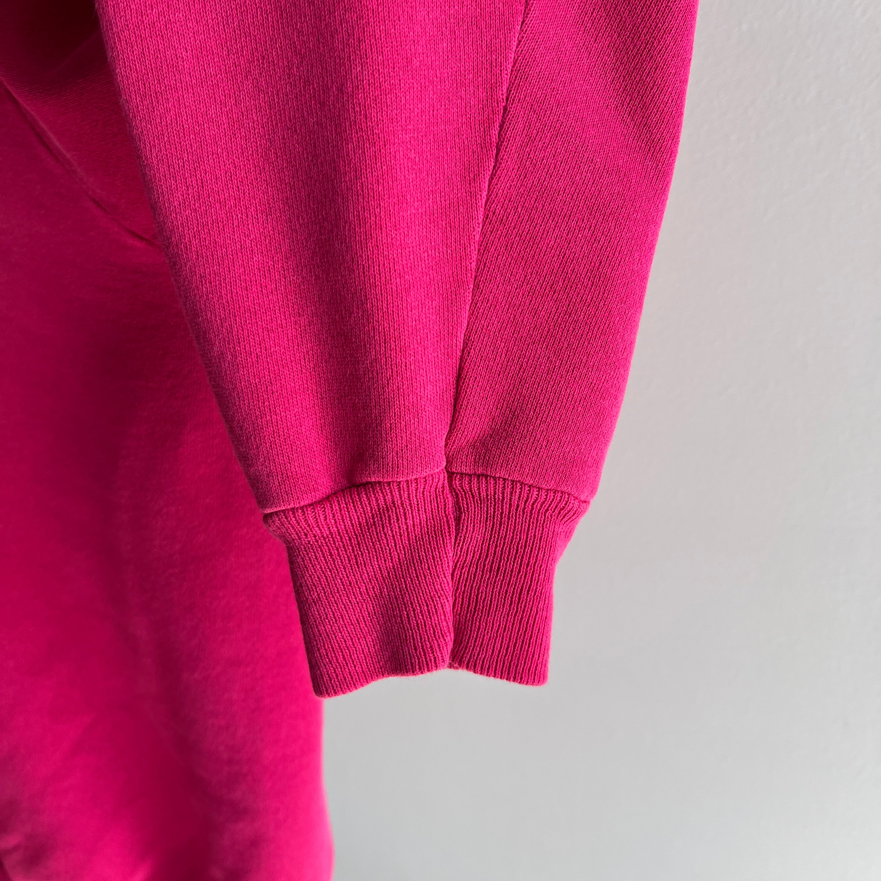 1980s Dragon Fruit Pink Raglan Sweatshirt