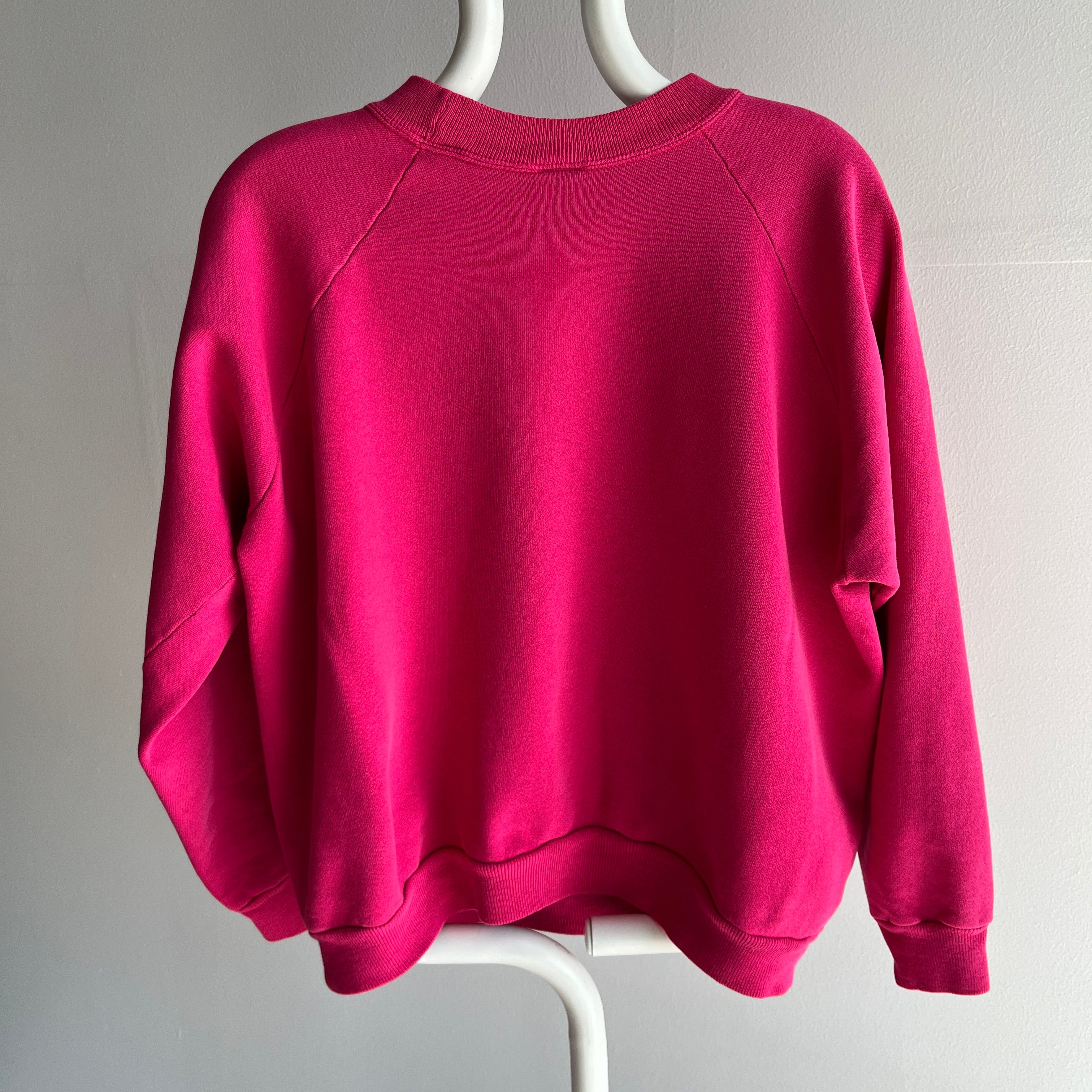 1980s Dragon Fruit Pink Raglan Sweatshirt