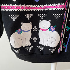 1980s Fancy Cat Lady Sweatshirt Relic