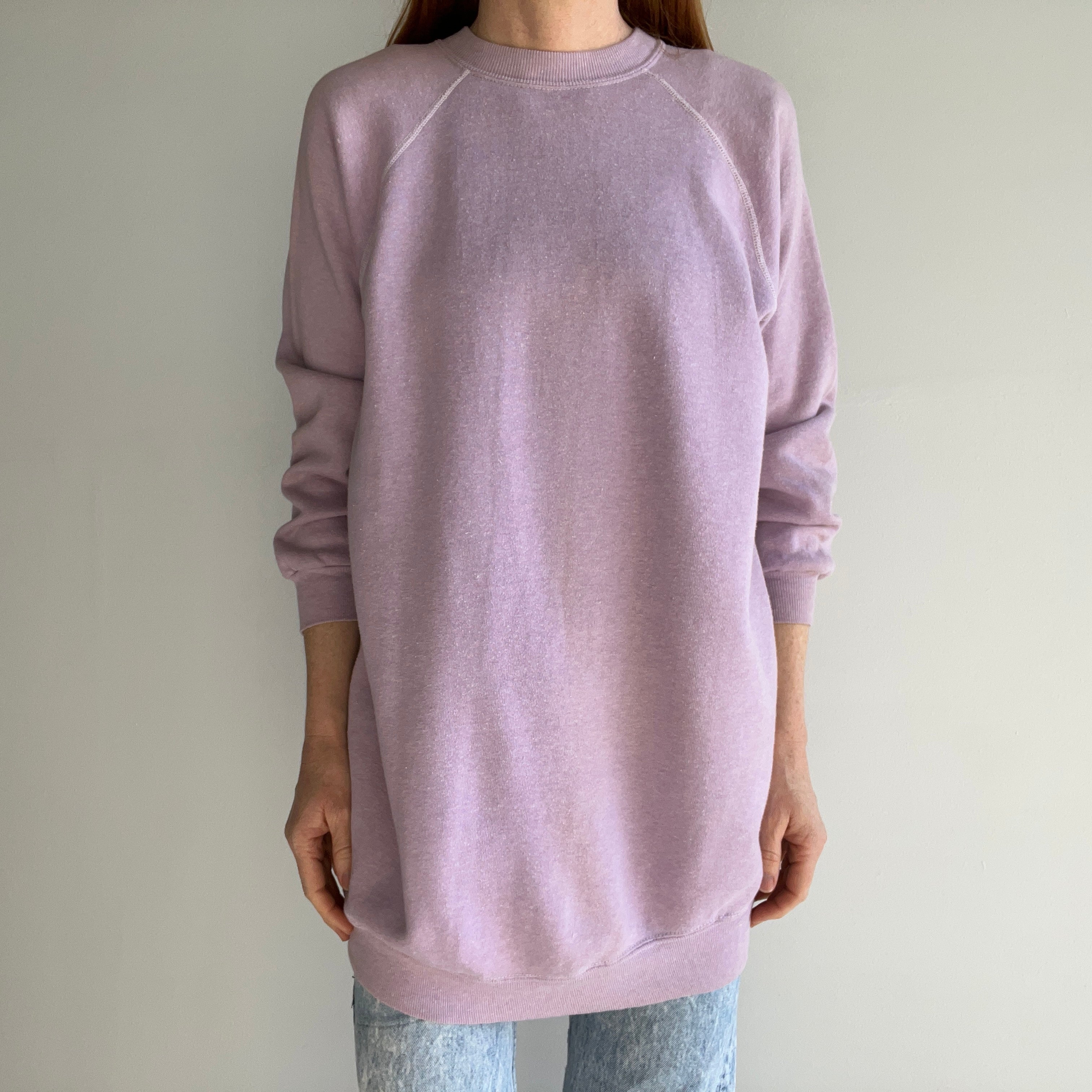 1970/80s Lilac Extra Long Sportswear Sweatshirt - SO. SOFT.