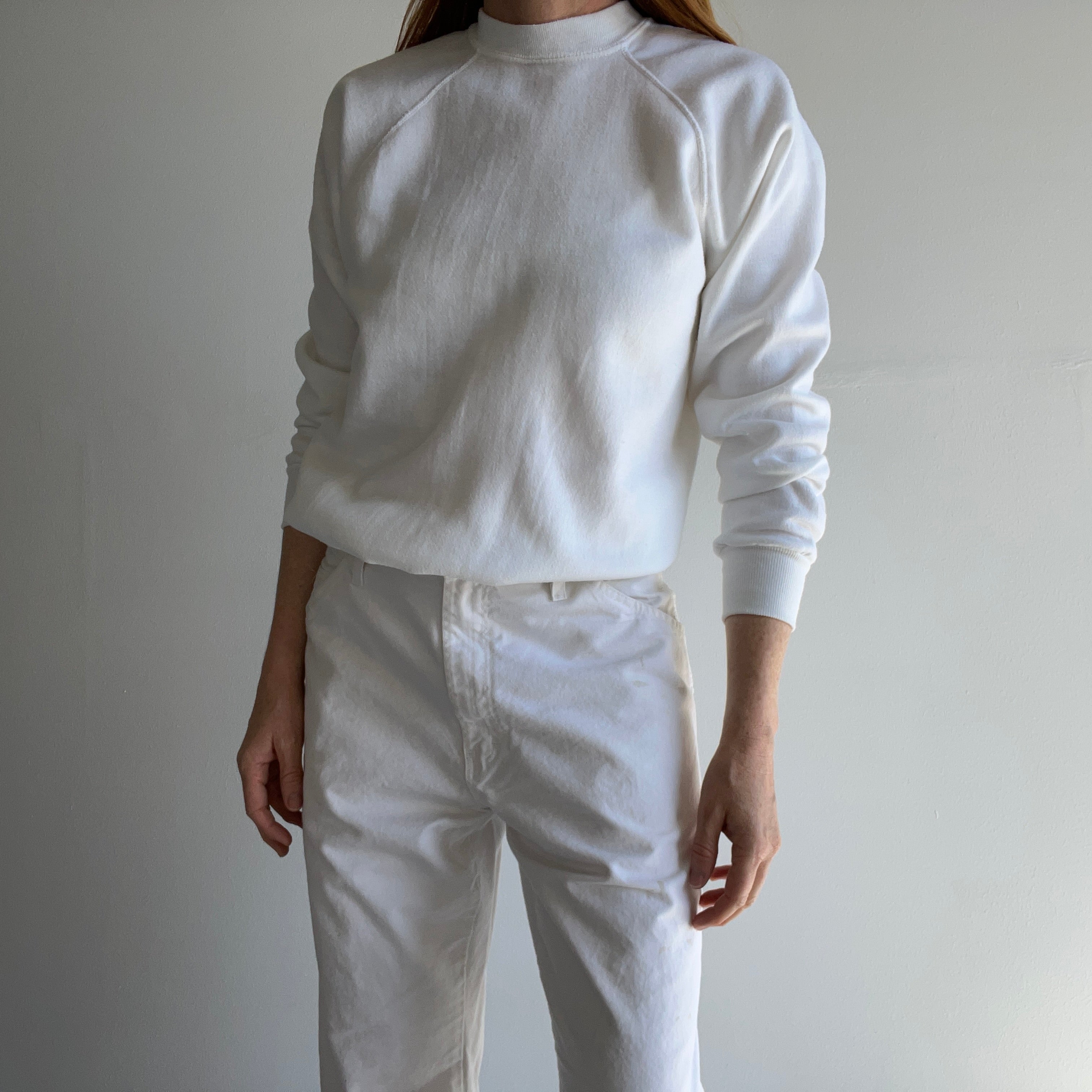 1970s Blank White Sweatshirt by Sportswear - WOWOW