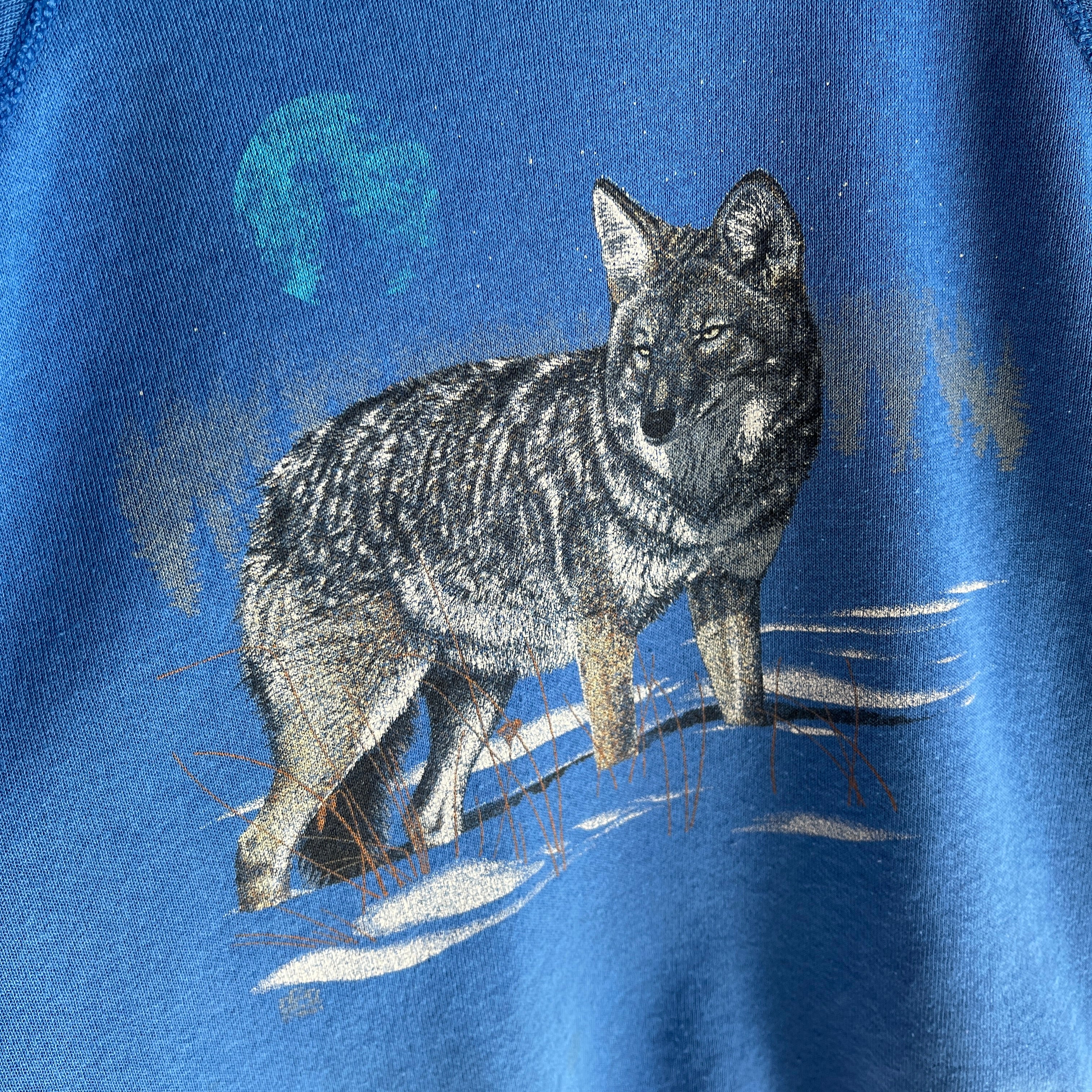 1991 Thinned Out and Worn Wolf Sweatshirt