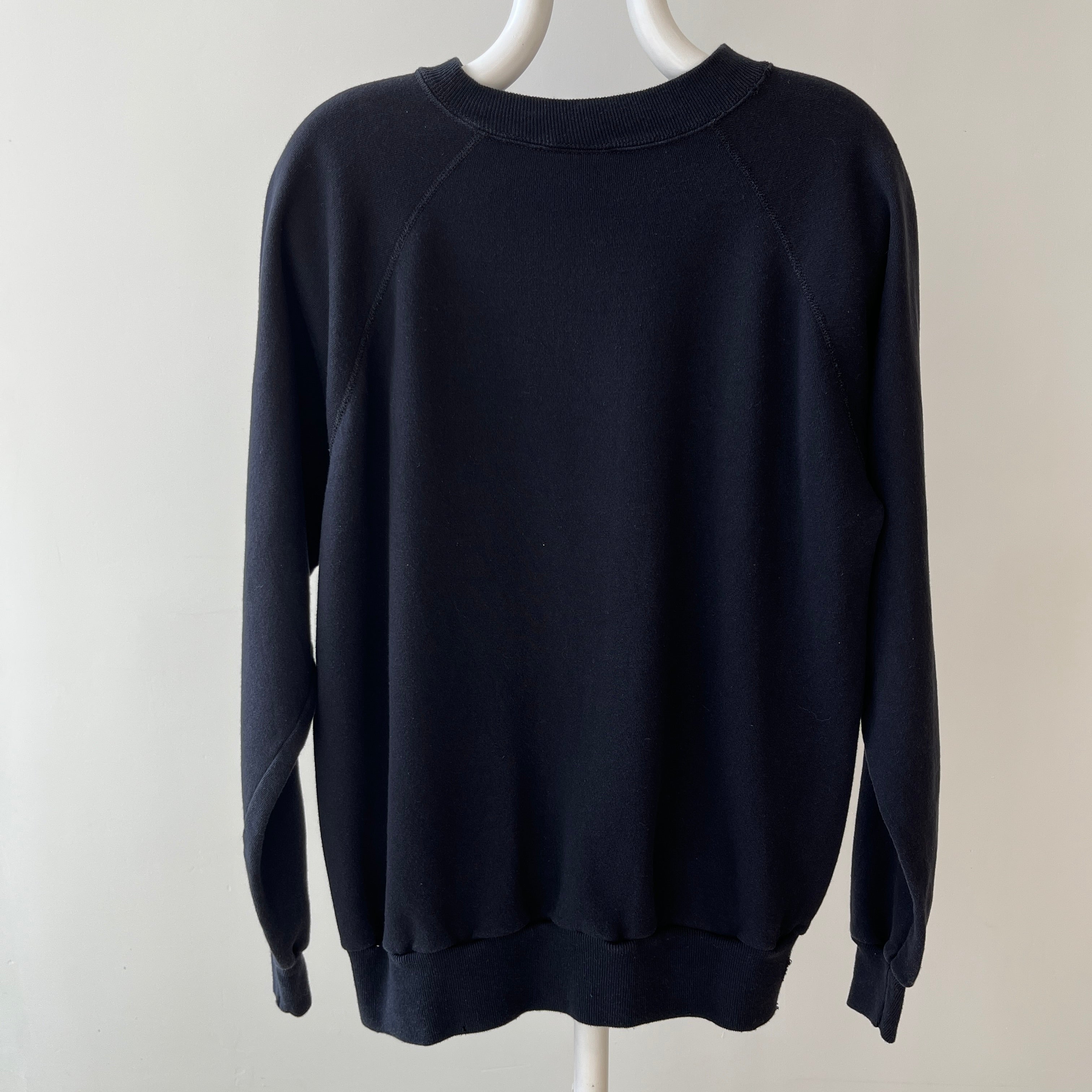 1980s Blank Black Raglan by Pannill