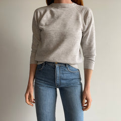 1980s (Early) Blank Lighter Gray Raglan - Smaller Size