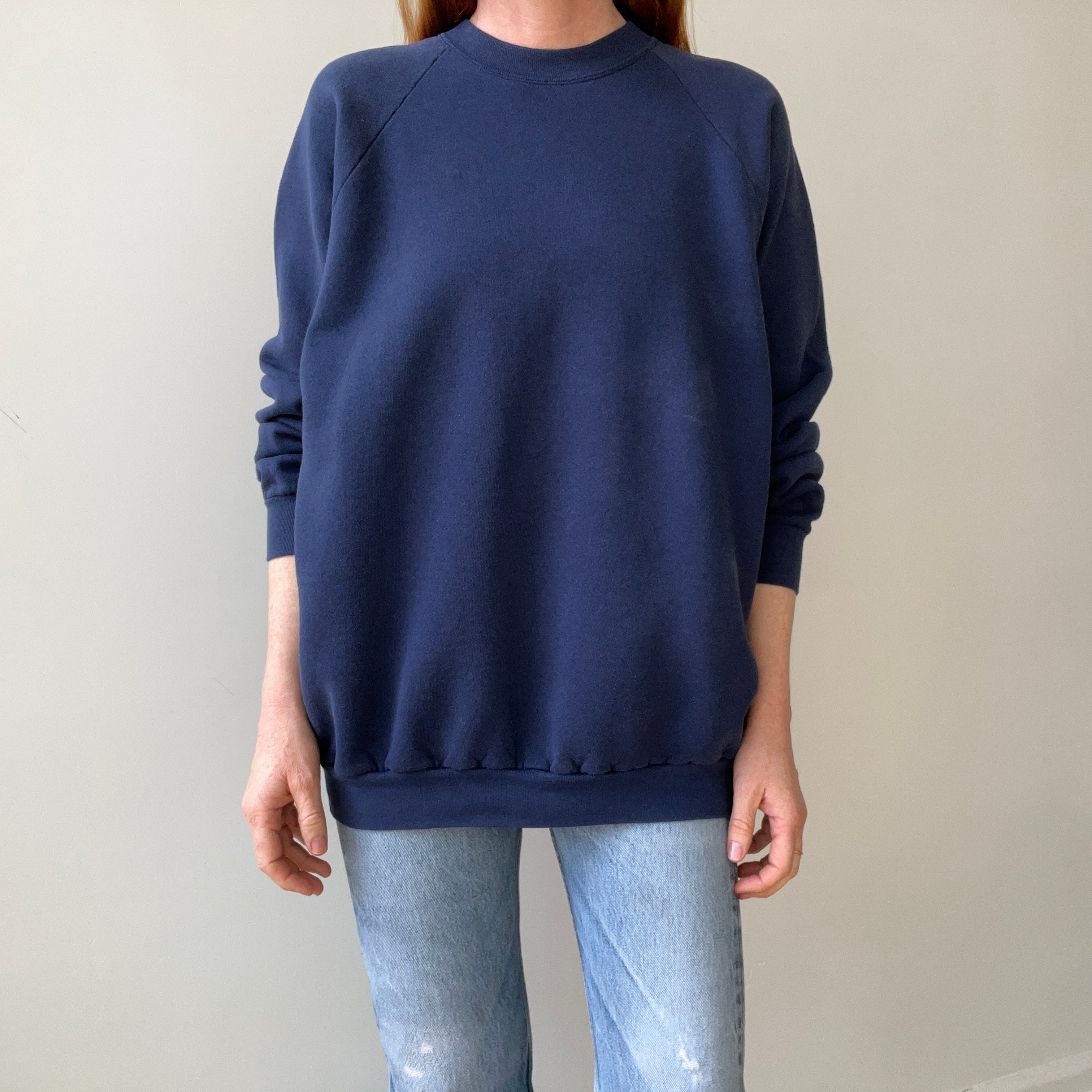 1990s Blank Navy Sweatshirt