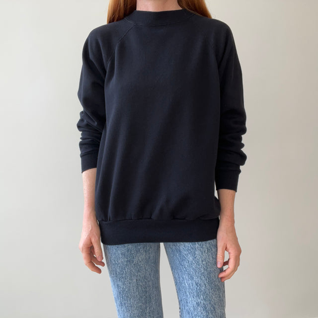 1980s Blank Black Raglan by Pannill