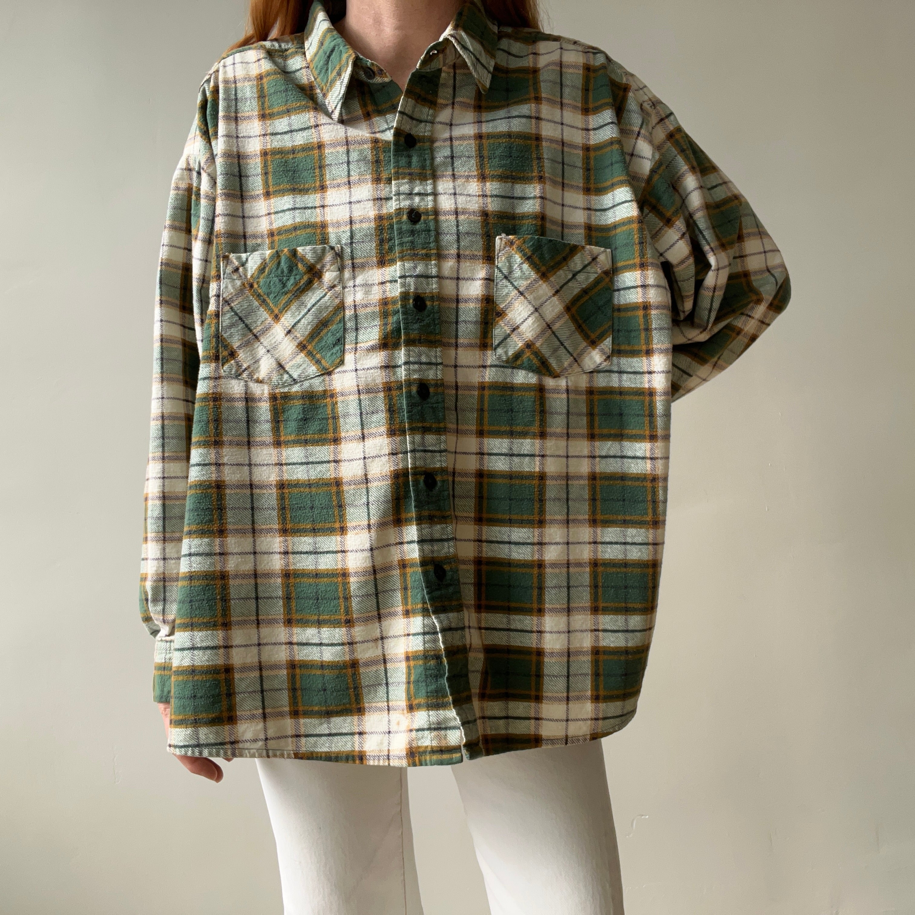 1990s Lightweight Larger Cotton Single Sided Flannel