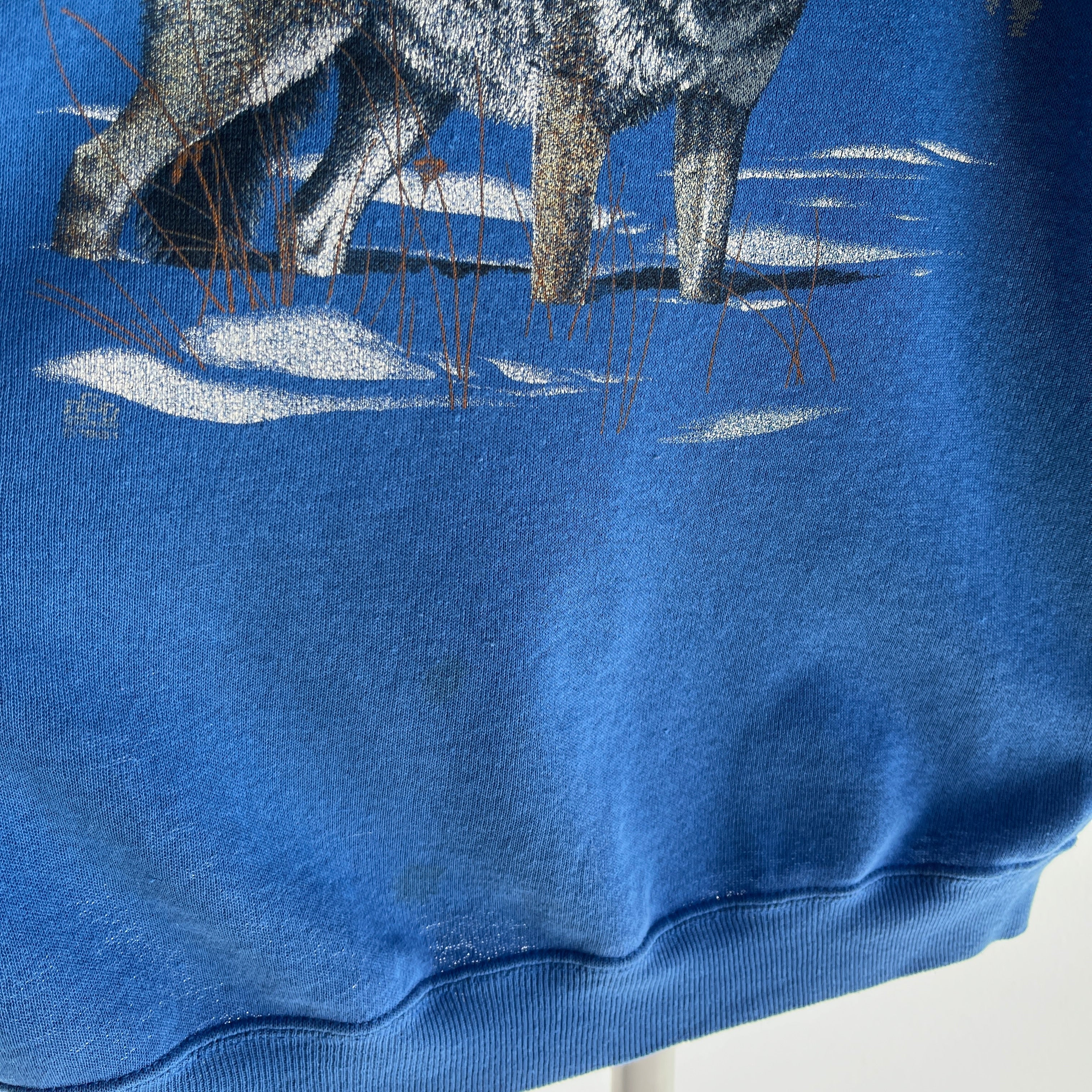 1991 Thinned Out and Worn Wolf Sweatshirt