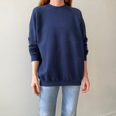 1990s Blank Navy Sweatshirt